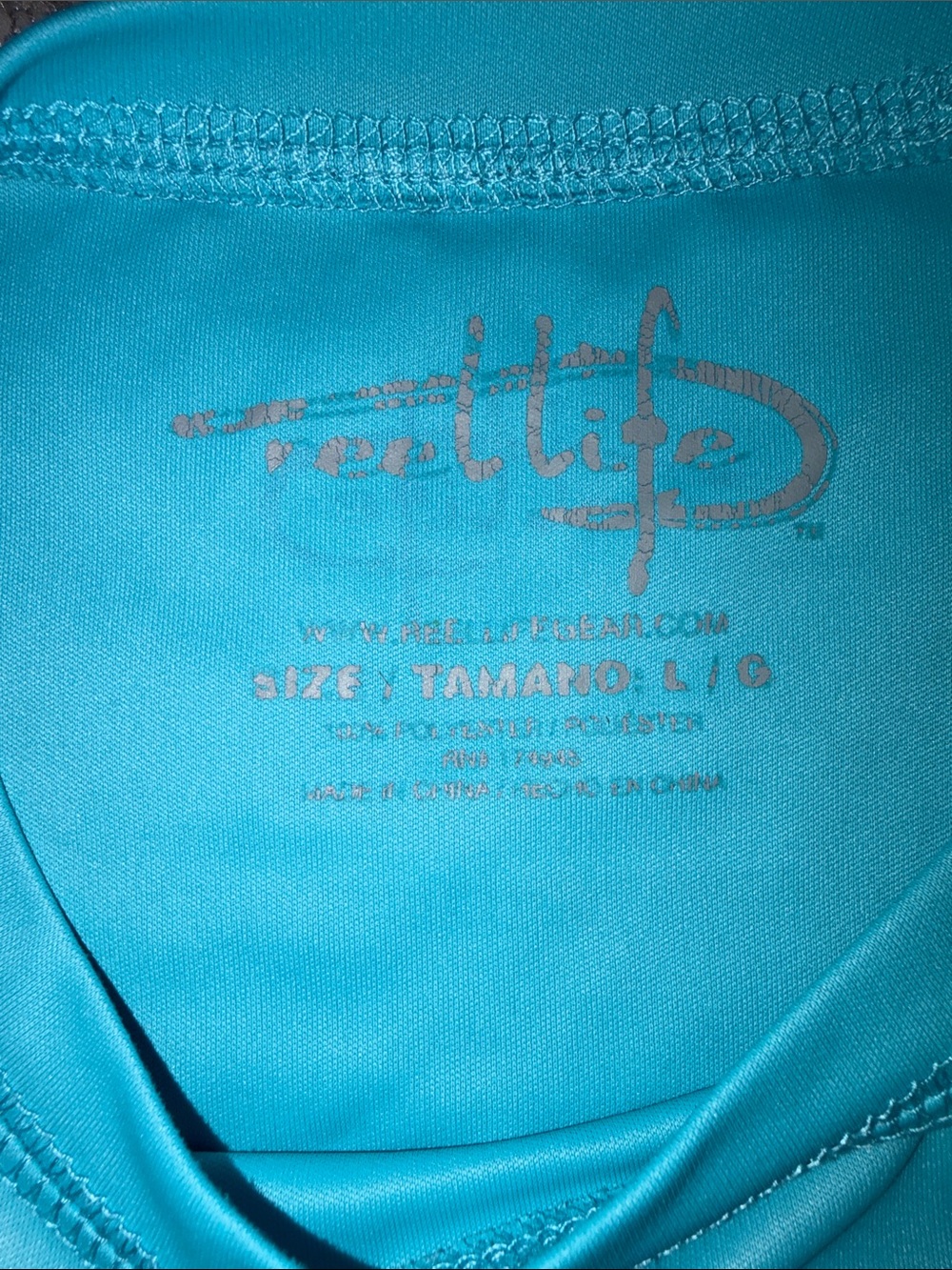Reel Life Men’s Long Sleeve Performance Tee - Aqua - Picture 3 of 5